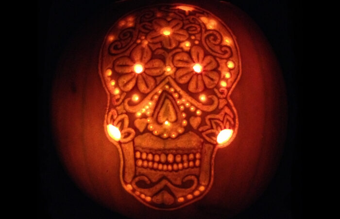 Sugar skull pumpkin